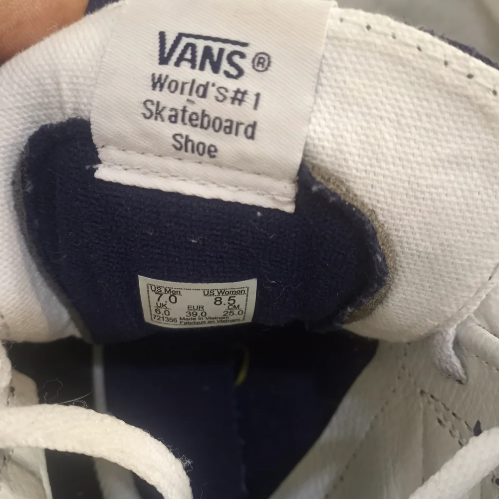 Vans Men's Blue and White High-Top Sneakers Size 7 - Picture 3 of 9